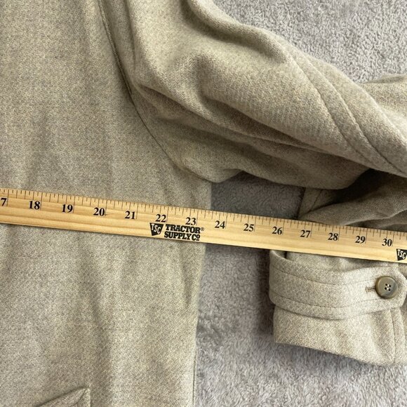 Pendleton Men's Size 40 100% Virgin Wool Long Pea Coat Made In USA Beige - Picture 4 of 10
